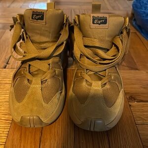 Onitsuka Tiger high top sneakers. Burnt copper color. Very good condition.